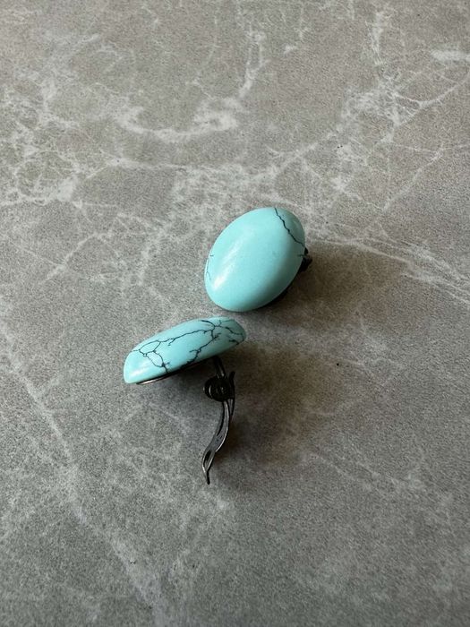 Клипс обеци с тюркоазен камък