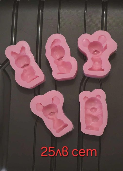 Силиконови молдове, форма, калъп за восък, гипс, сапун