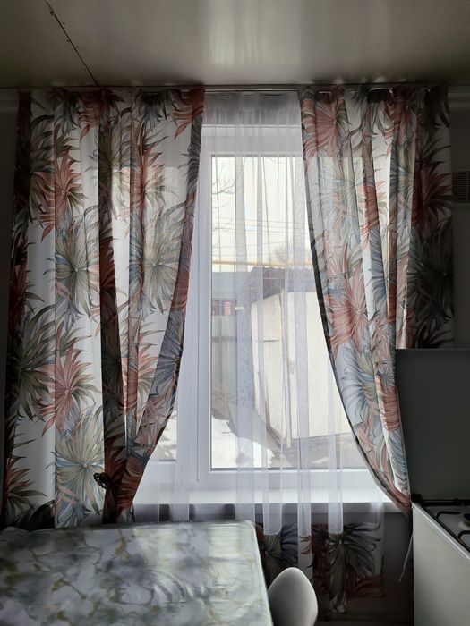 Шторы для кухни с тюлем