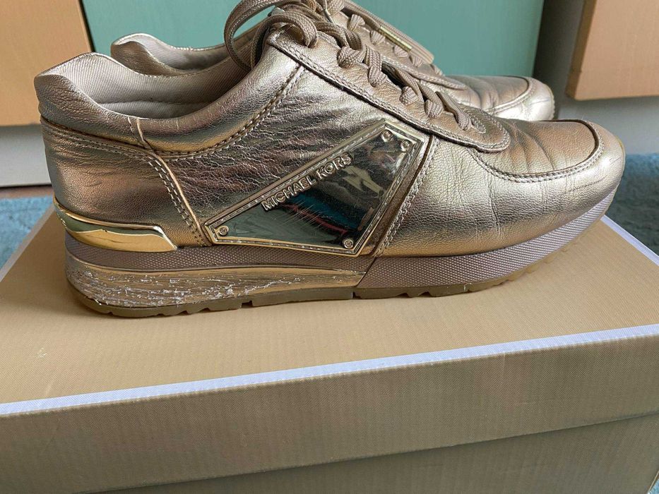 Дамски обувки, Michael Kors, златни, естесвена кожа, 39 номер