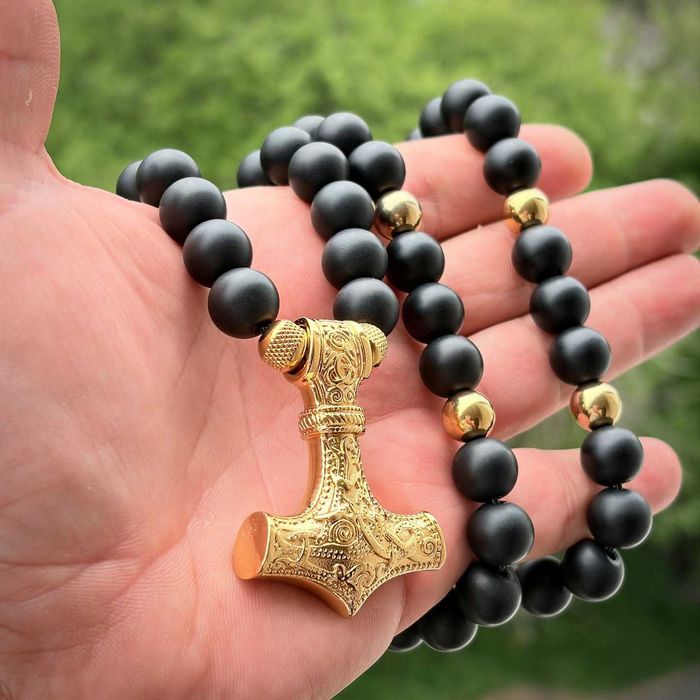 Мъжко Масивно Колие/Гердан от Оникс 12мм.