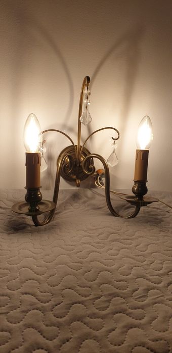 Accesoriu decor lumina vintage colectie alama cristal  Franta 1930