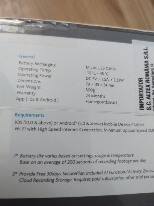 Camera de supraveghere Smart Home Guard HGWBC356