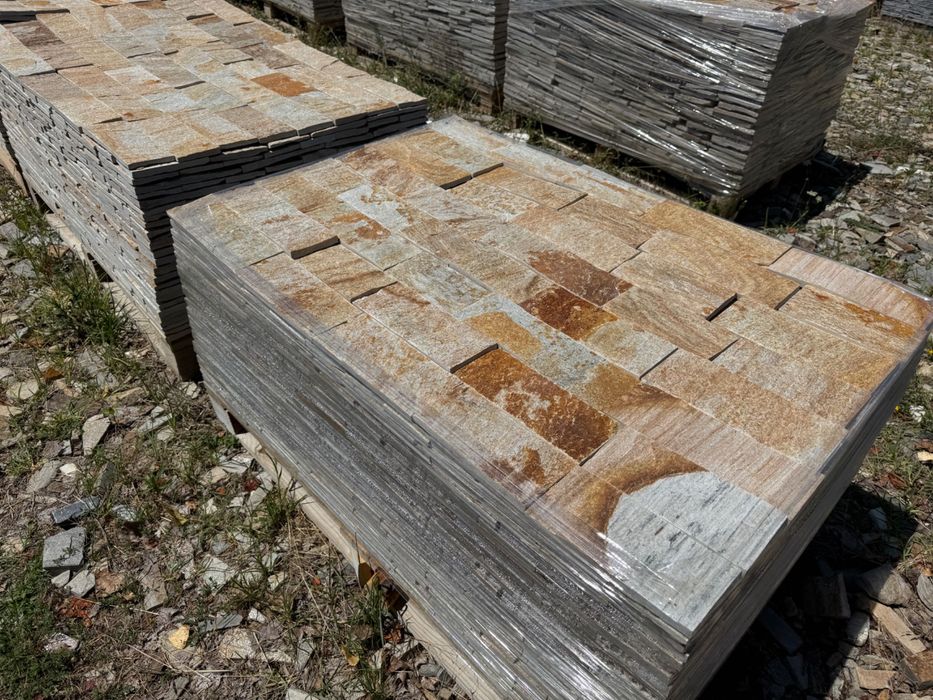 Жълт оформен гнайс за облицовка