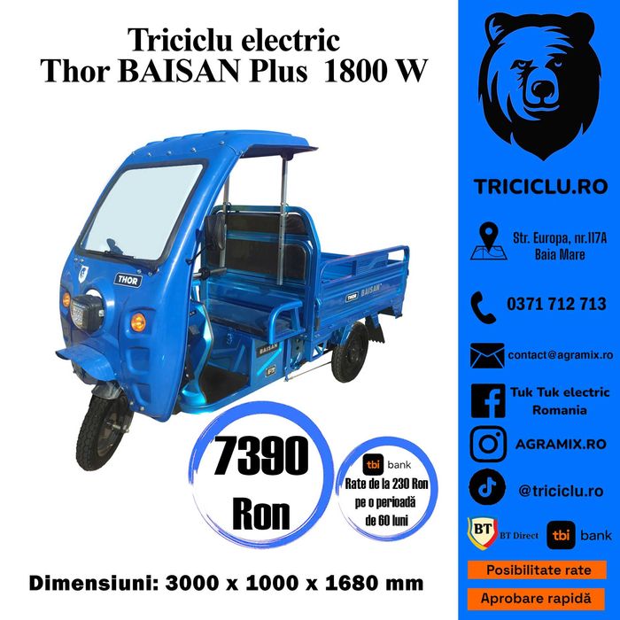Thor Baisan 1800 w triciclu electric NOU Agramix