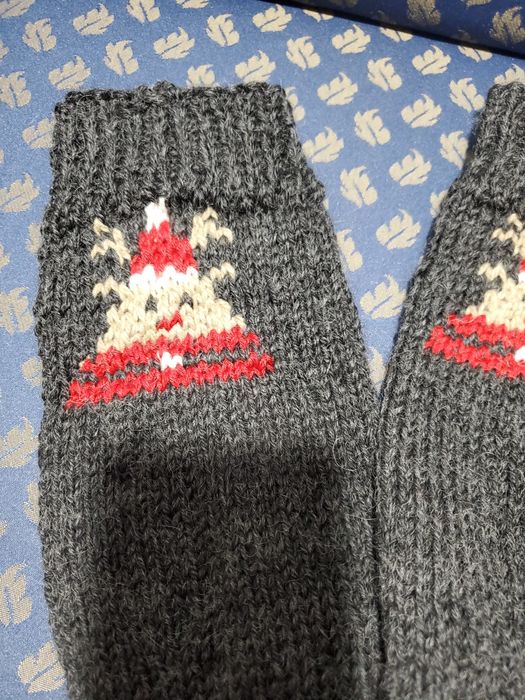Ръчно плетени мъжки чорапи от вълна размер 44