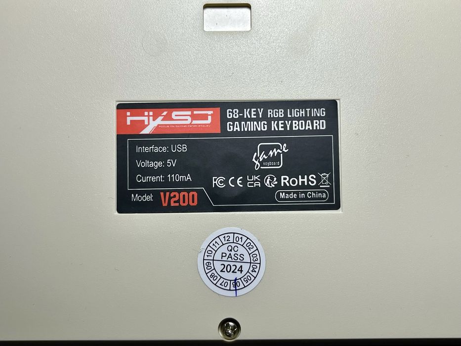 Игровая мини клавиатура HXSJ V200 RGB 68 клавиш