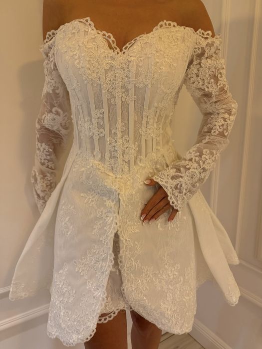 Rochie eveniment XS-S/ mireasa / dantela alba