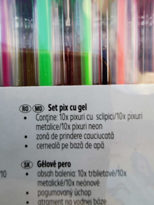 Seturi 30 pixuri glitter, metalic, neon sigilate