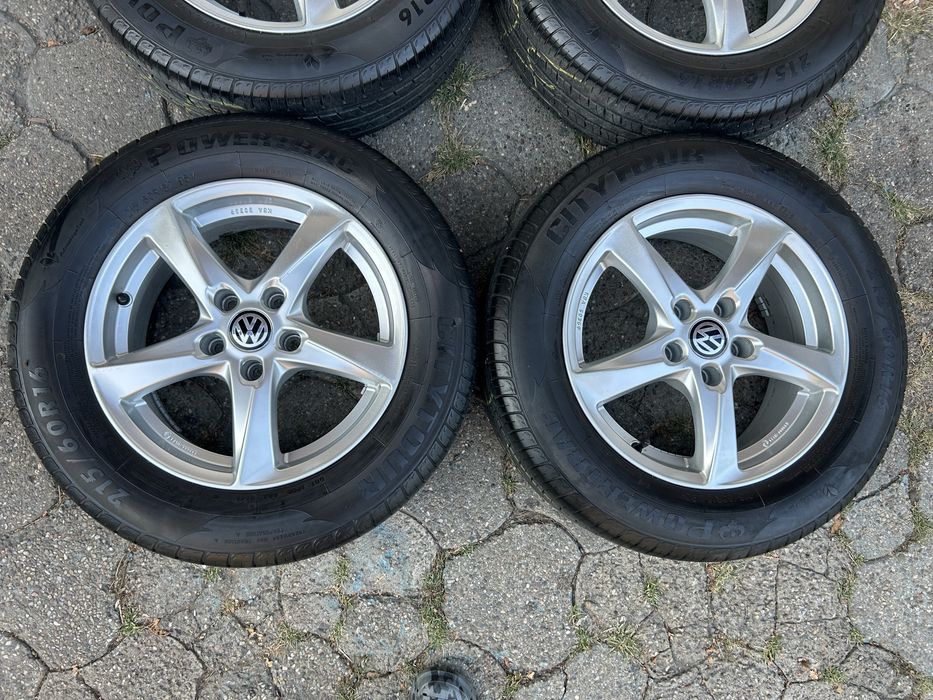 Jante aliaj 5x112mm, anvelope vara 215/60 R16, VW Passat, Sharan, Tiguan, Seat Alhambra, Skoda Octavia Yeti Superb, Audi Q3