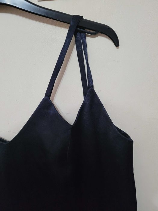 Rochie de seara, din satin, bleumarin, marimea L