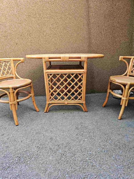 Уникален комплект от естествен бамбук и ратан