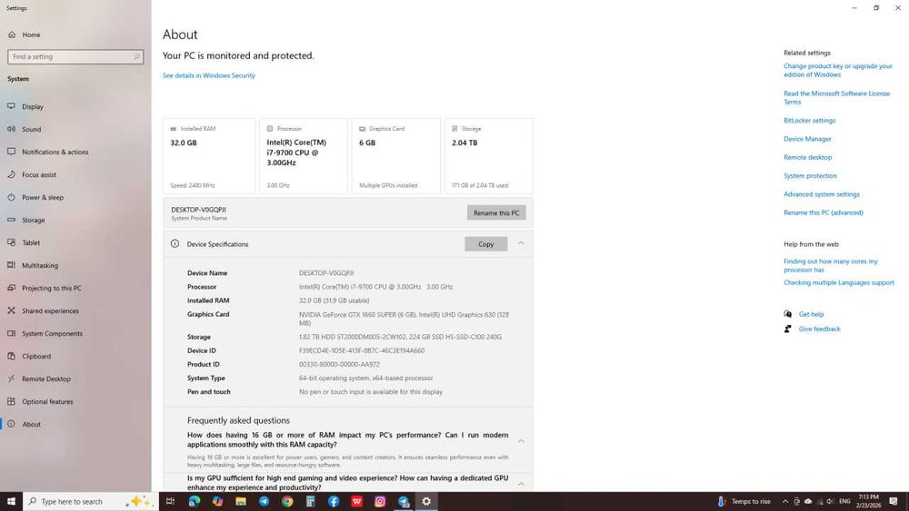 Gaming Kompyuter – i7 / 32GB / GTX 1660 SUPER