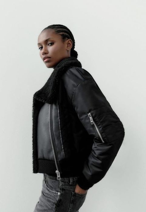 Дамско черно яке Зара