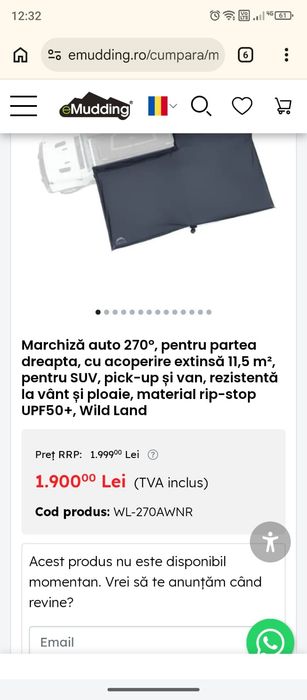 Vând marchiza dreapta folosită o singura data