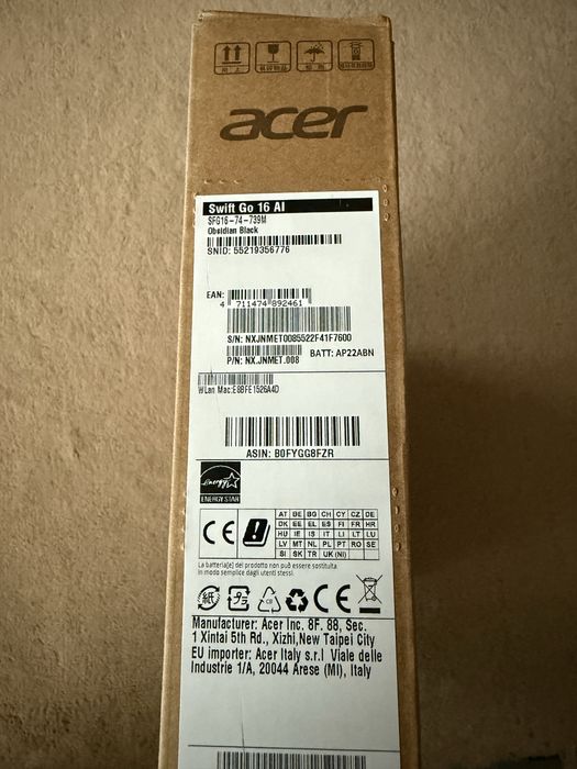 acer swift Go 16 AI SIGILAT
