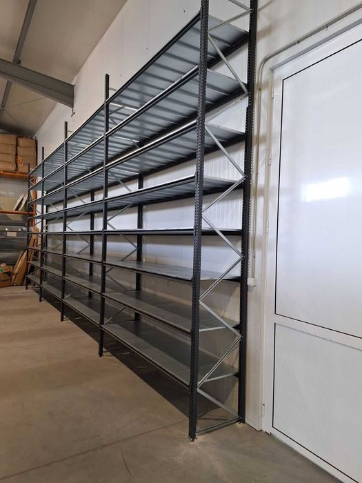 Наличен  Складов стелаж, стелажи за архив, рафтове за гараж метален