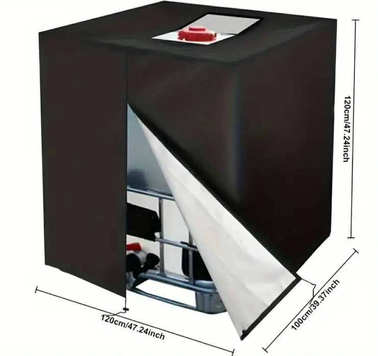 Предпазно покривало с цип и отвор за бидон 1000 литра IBC контейнер
