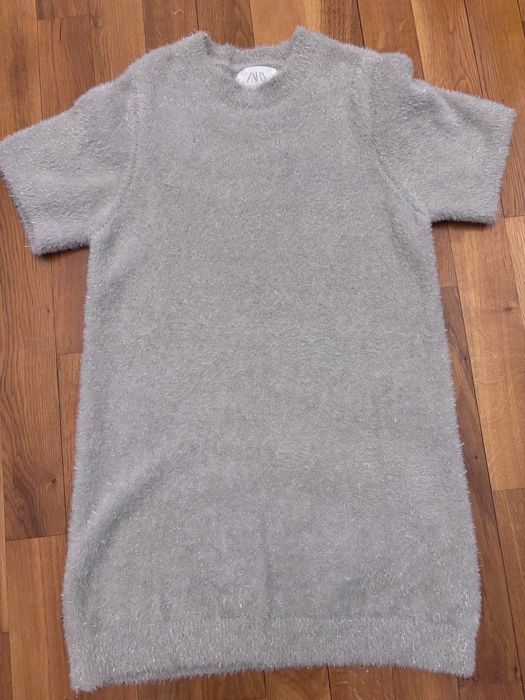 Rochie Zara, 152cm, 11-12 ani, gri cu argintiu