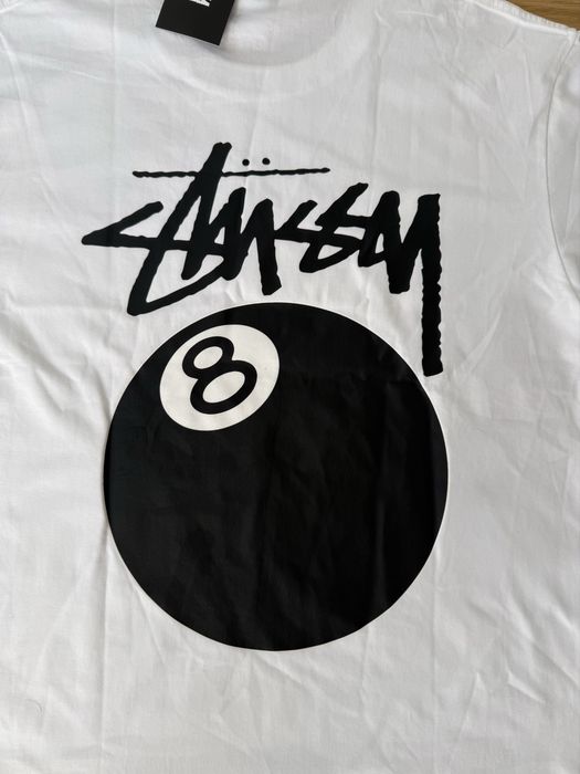 Stüssy 8 Ball Tee – Alb | M | Nou cu Etichetă