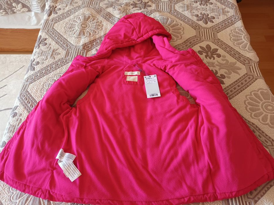 Детско ватирано яке без ръкави с качулка