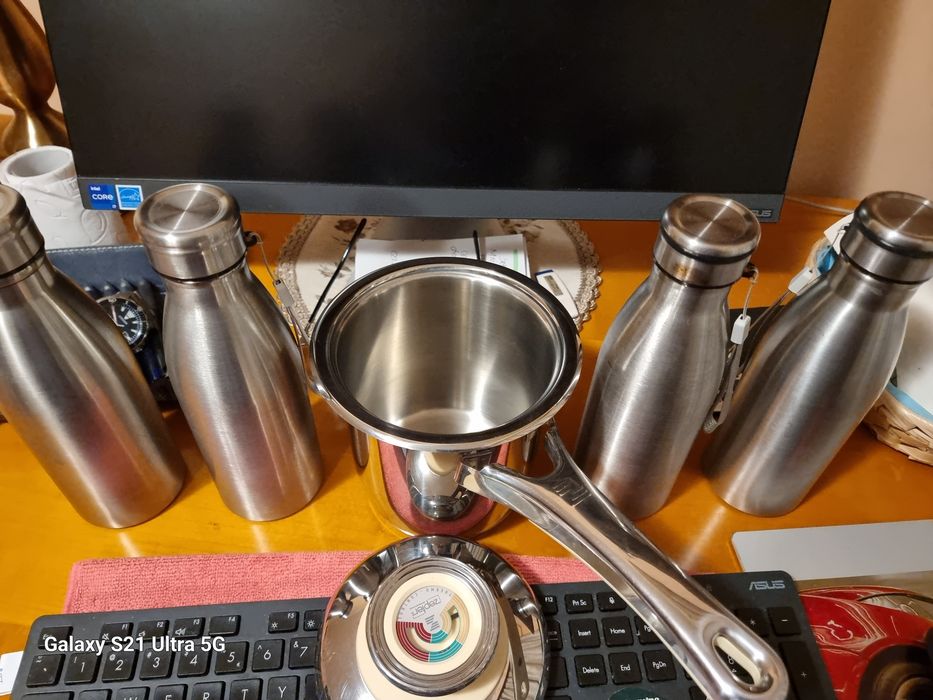 Set ibric cafea/ceai/capuccino  cu 4 termose din inox by Zepter
