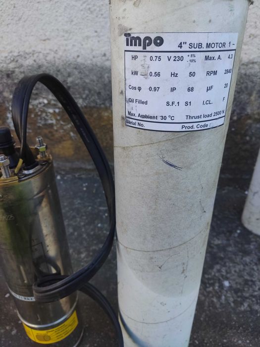 Потопяем помпен агрегат, 4 цола, impo, SK 404/07 - не е изполван, мостра престояла на склад, реф №02