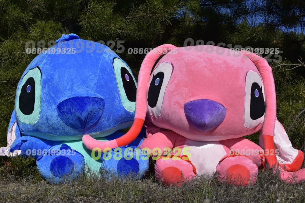 Голям плюшен Стич Розов и Син, Гигантски плюшен Стич, Лило и Стич плюш