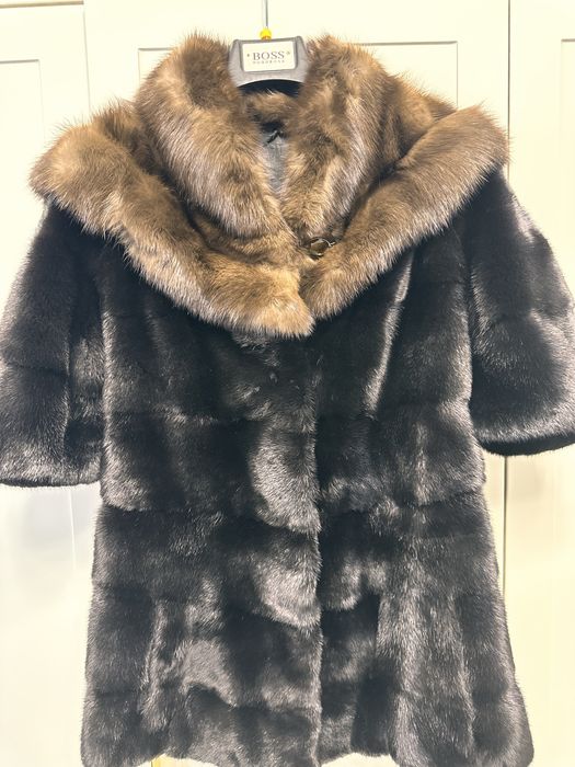 норковая шуба с соболем