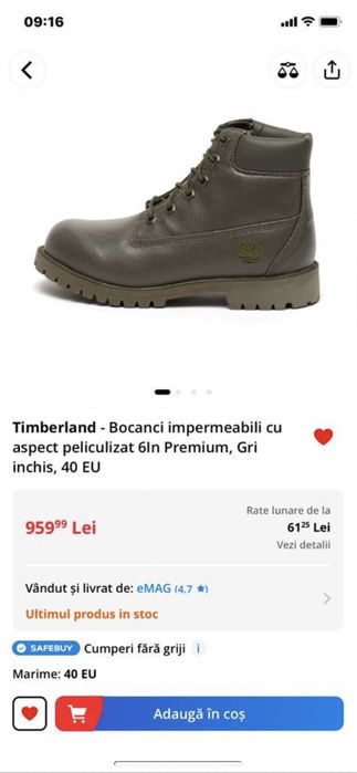 Vand timberland noi piele waterproof marimea 40