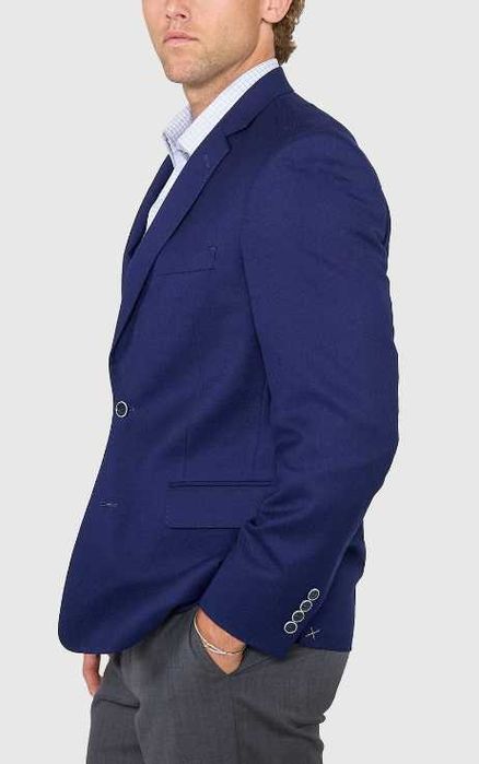 Sacou blazer 52 XL premium DIGEL lana moale super 100's albastru royal