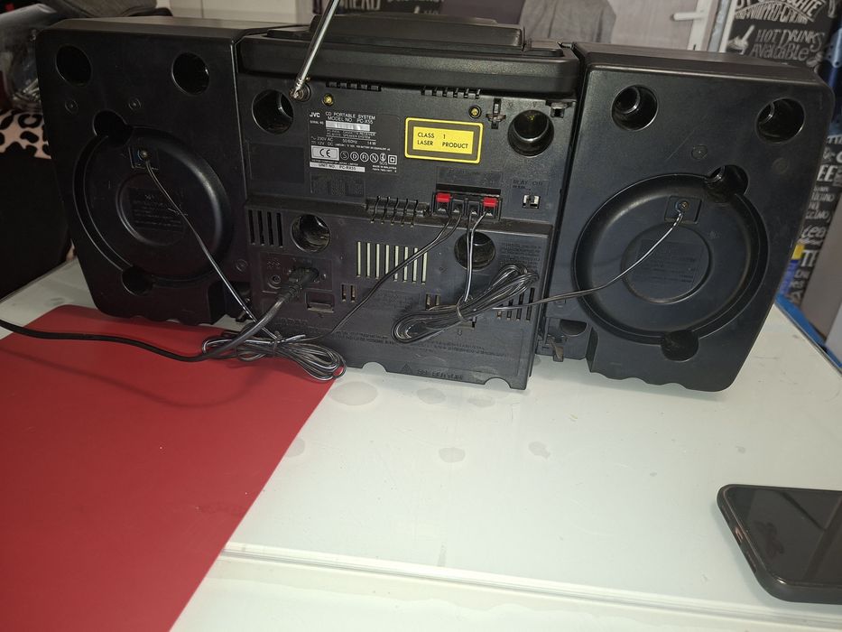 JVC PC-X55, sistem audio boombox cu radio ( Antena Satelor  ), casetofon si CD Player, boxe detașabile, perfect funcțional
