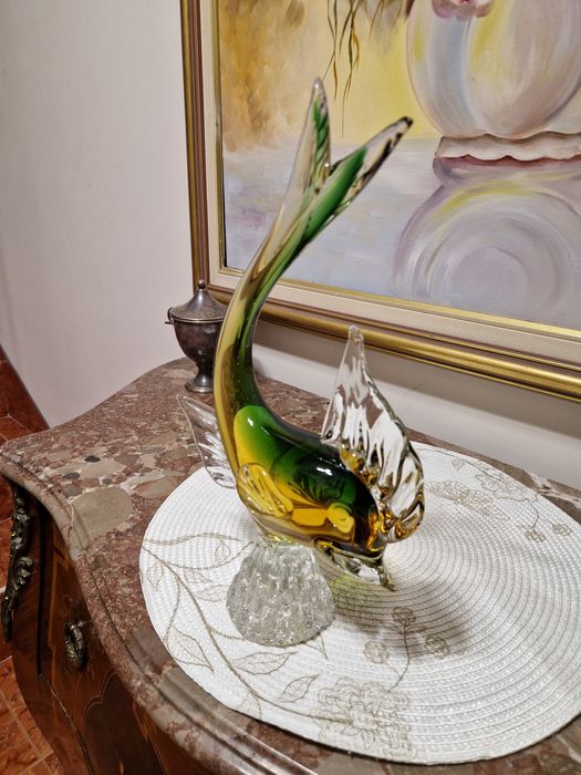 Уникална голяма антикварна италианска фигура Мурано Murano