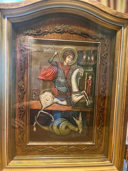Ръчно изработена икона на Свети Георги