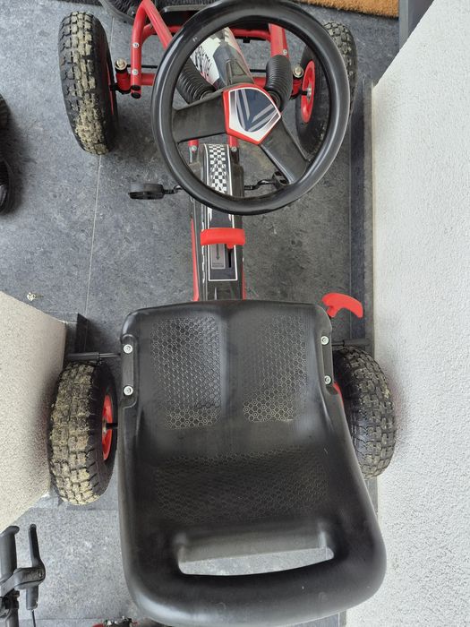 Kart pentru copii cu pedale si scaun reglabil, XL, Rosu