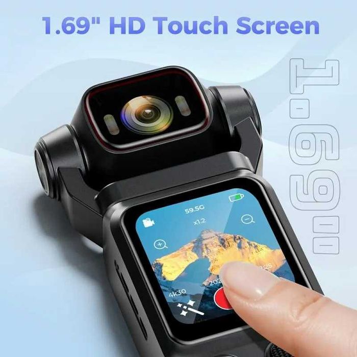 4K Action Camera with Touchscreen & Gyro Stabilization