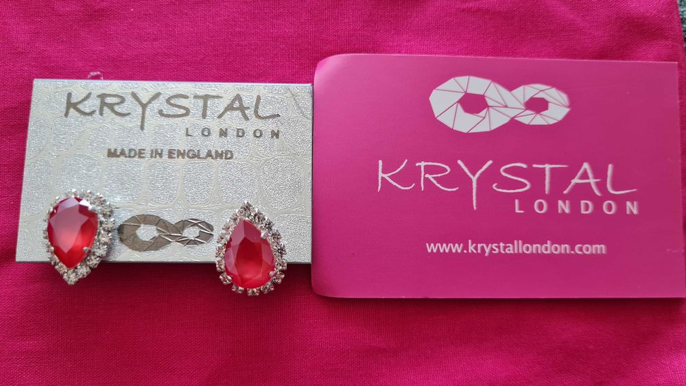 Червени/черни обеци с камъни Сваровски - два модела