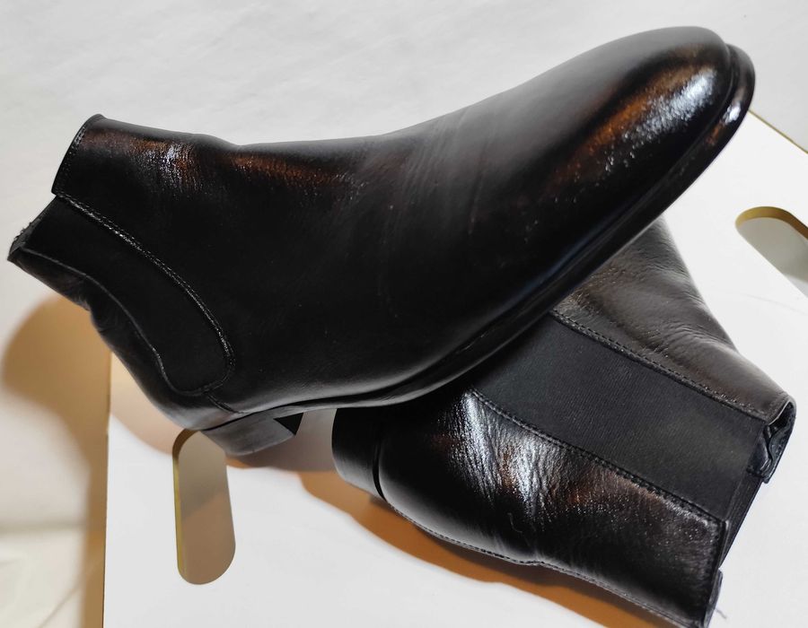 Ghete chelesea 43 plain toe ZARA piele naturala moale negru