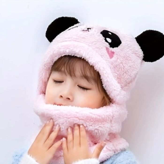 Зимняя милая плюшевая шапка для детей