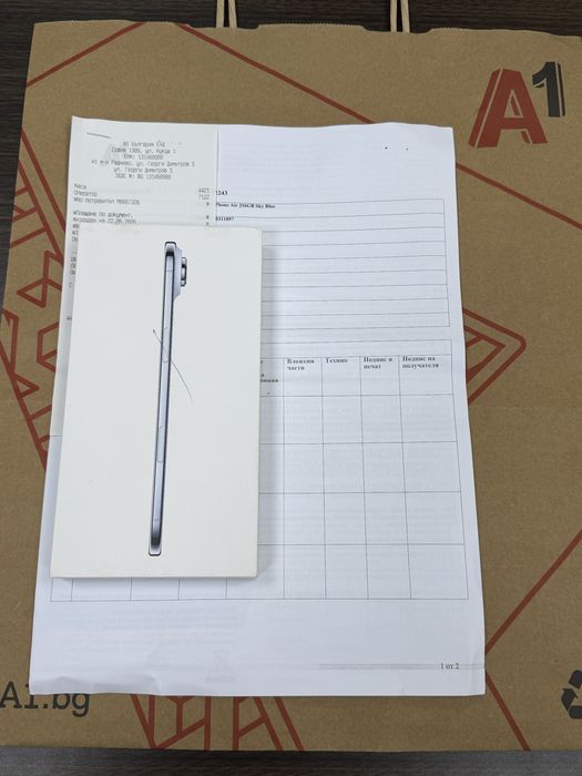 КАТО НОВ 256GB iPhone 17 Air Гаранция A1 2028г. Blue