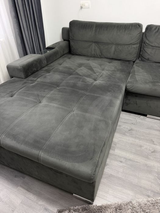 Colțar extensibil gri – elegant și spațios