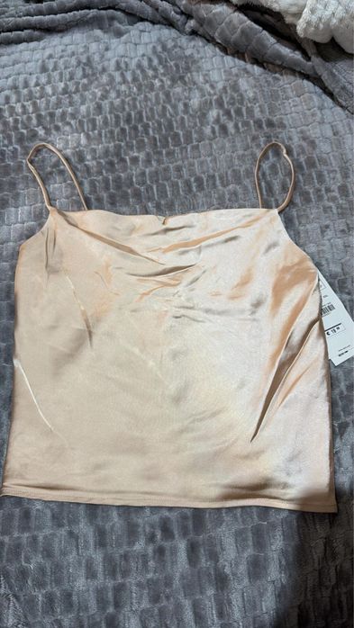 Top satin Zara bej