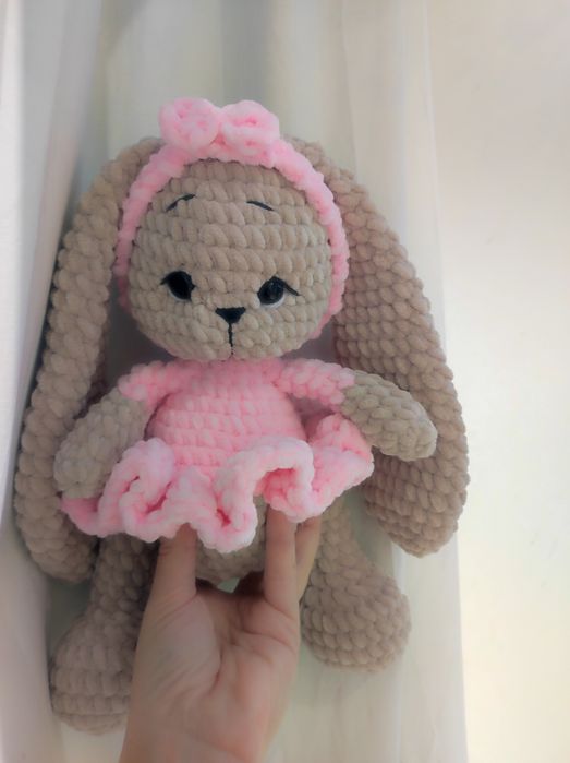 Плетено Зайче със скрънчи ластик