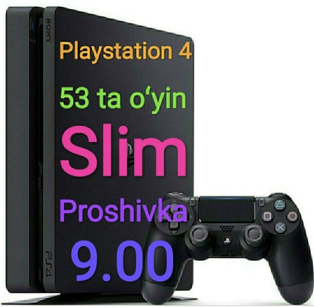 Playstation 4 slim HDR 500g два джестика 6 игр как на фото: 265 у