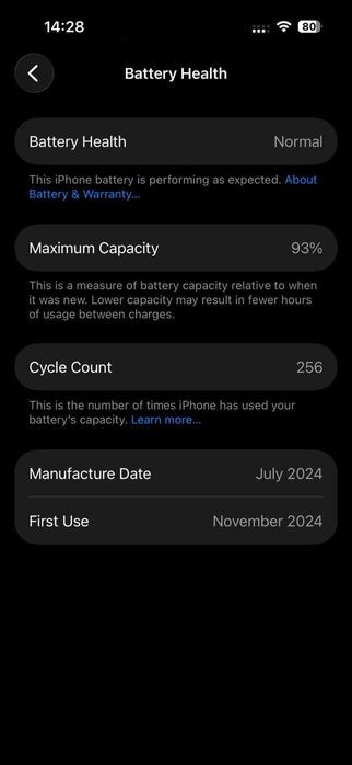  Apple iPhone 15, 128GB  93% baterie, Nou putin folosit
