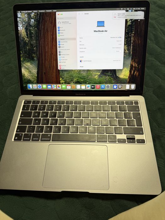 Macbook air m1 2020 97% baterie