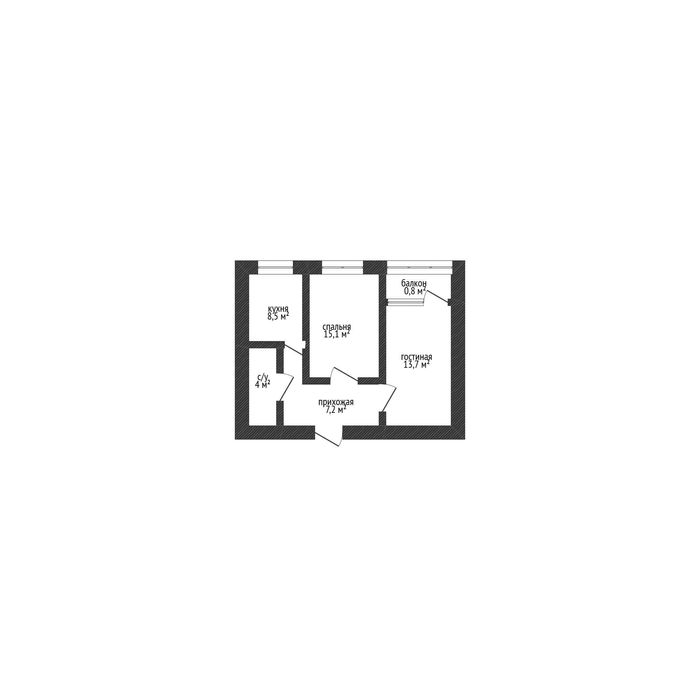 2-комн. квартира, 49м²