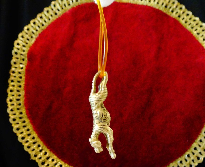 Колие с бронзова висулка Тигър и сребро 925.