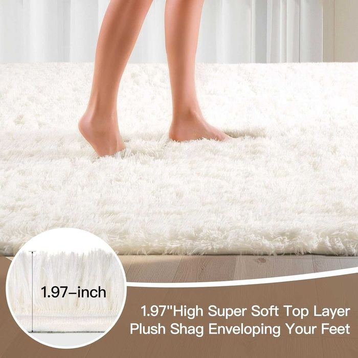 Килими Sour Lemon Area Rugs 140x200см, бял килим, противоплъзгащ