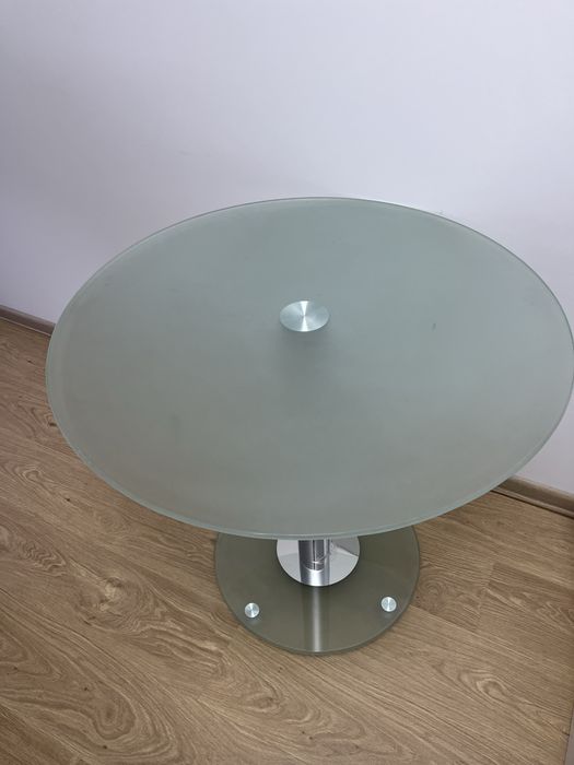 Masa rotunda bucatarie 80 cm sticla